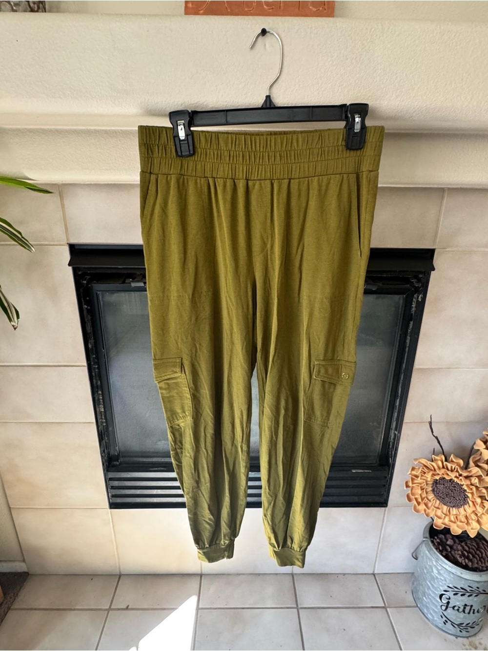 AnyBody Olive Green Relaxed Cargo Pants